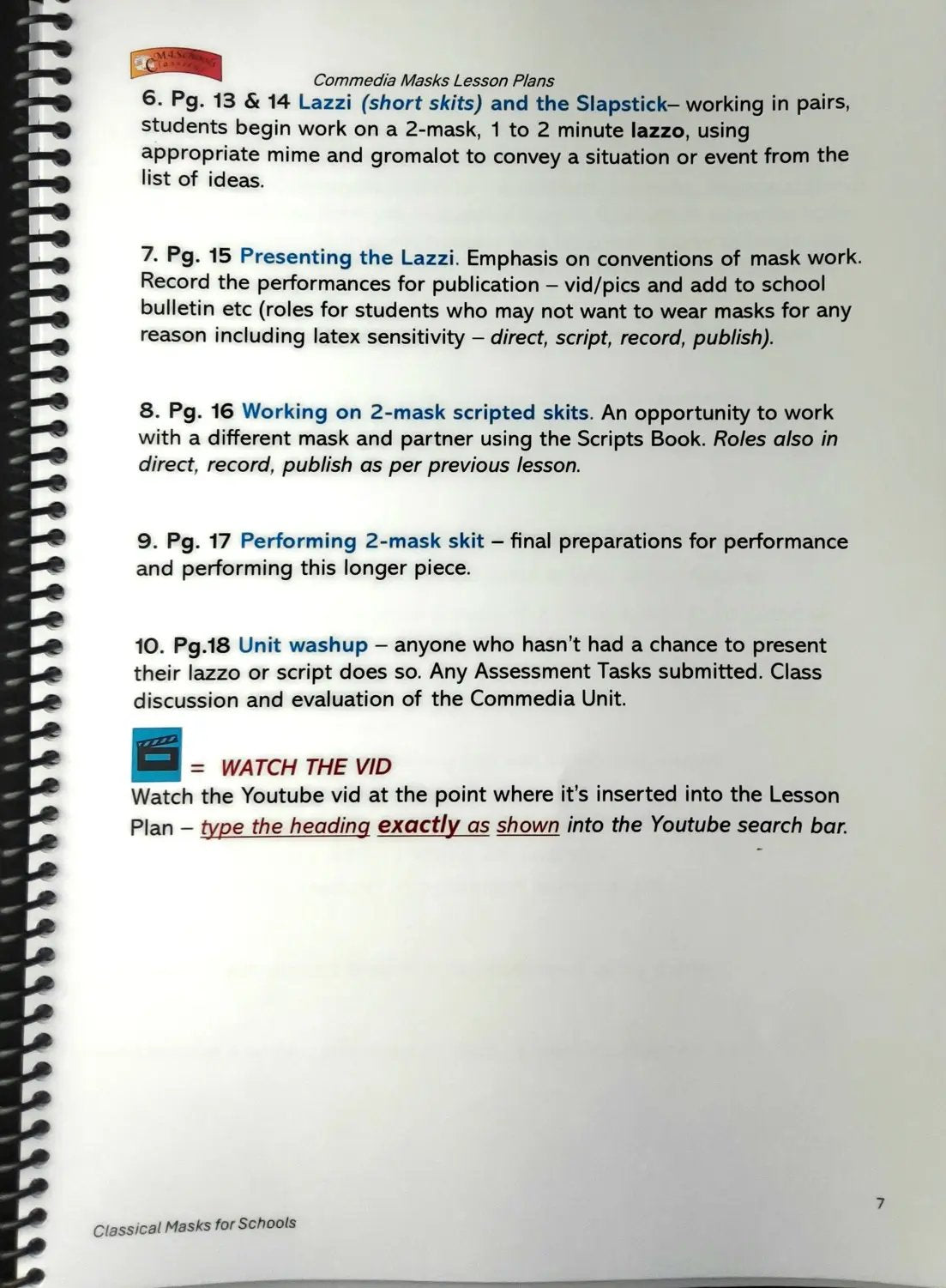 Commedia Masks Lesson Plans - Classical Masks4Schools